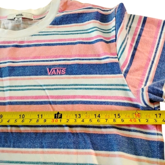 VANS | Wazzy Stripe Coral Beach Vibes Skate Short Sleeve Crop TShirt | XS NWOT - Picture 6 of 7